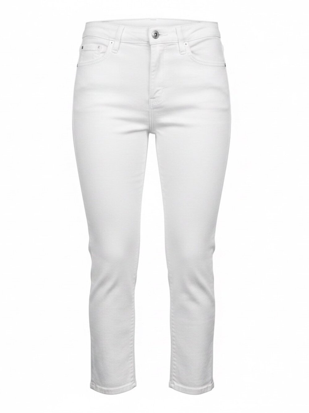 Just Black Straight Leg Rolled Cuff Capri - Size 28 - White